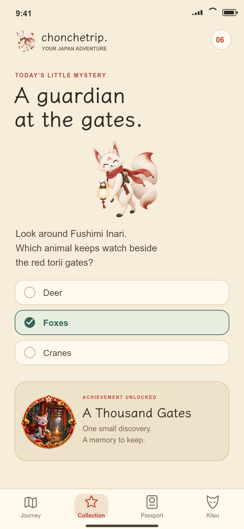 English example: a riddle from Kitsu and the A Thousand Gates achievement